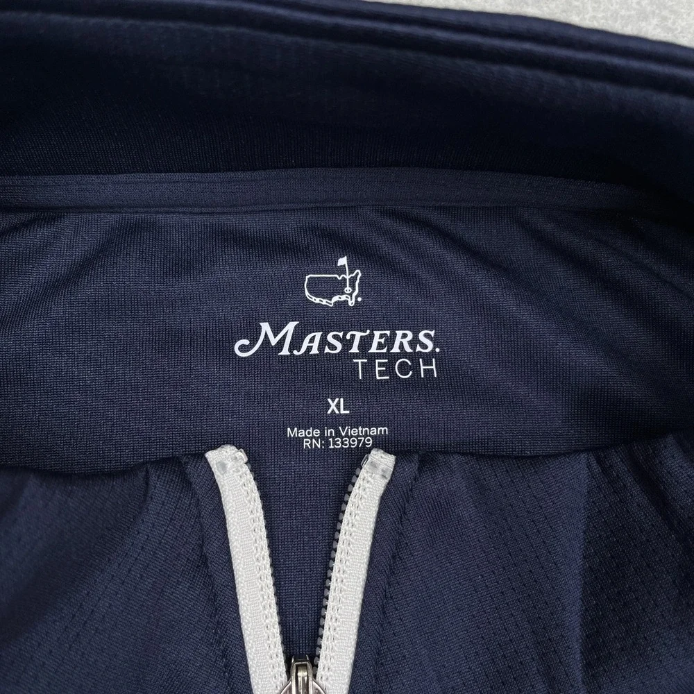 Masters Tech Quarter Zip Pullover Mens XL Navy Blue Augusta National Golf MT7440 - Picture 9 of 12